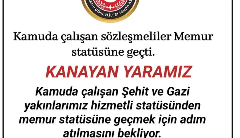 KANAYAN YARAMIZ KAMUDA ÇALIŞAN YHS SINIFI SORUNLARI